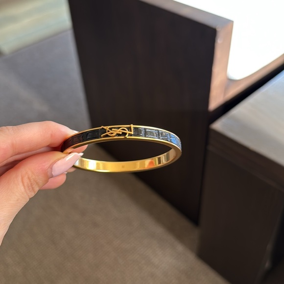 YSL Gold Leather Bangle - Picture 4 of 5